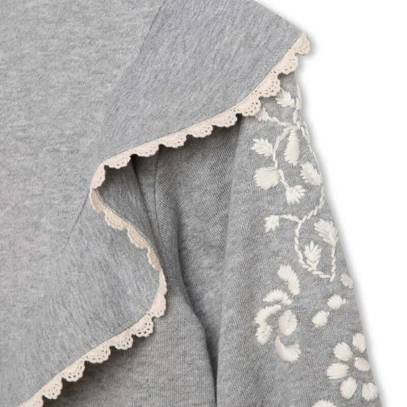 Girls Grey Frill Sweatshirt