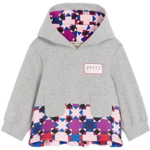Girls Grey Geometric Sweatshirt