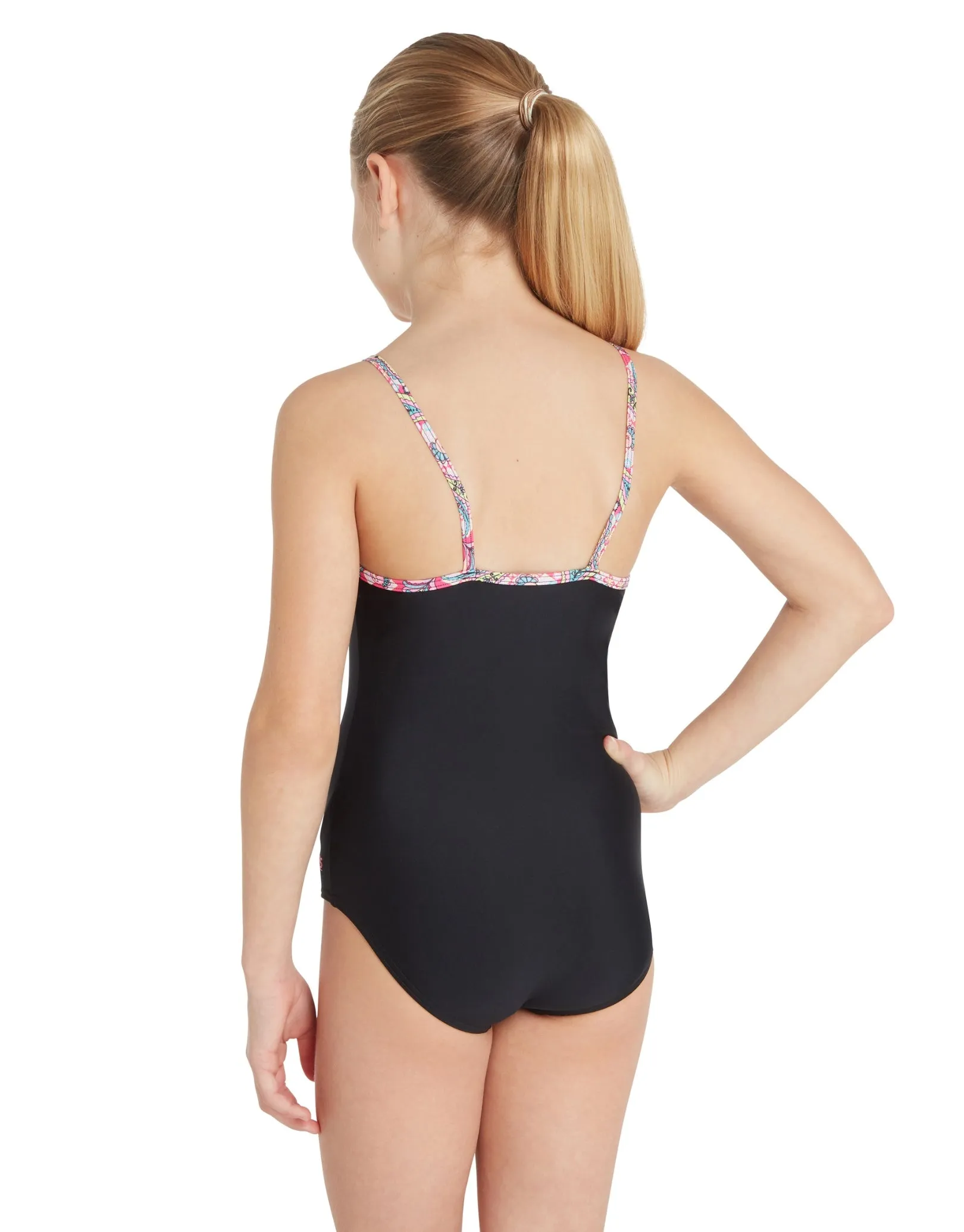 Girls Heavenly Classicback Swimsuit - Black/Multi