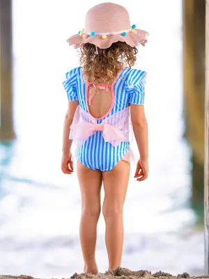 Girls High Tides, Good Vibes One Piece Swimsuit