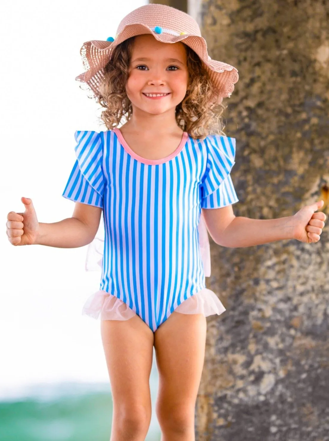 Girls High Tides, Good Vibes One Piece Swimsuit
