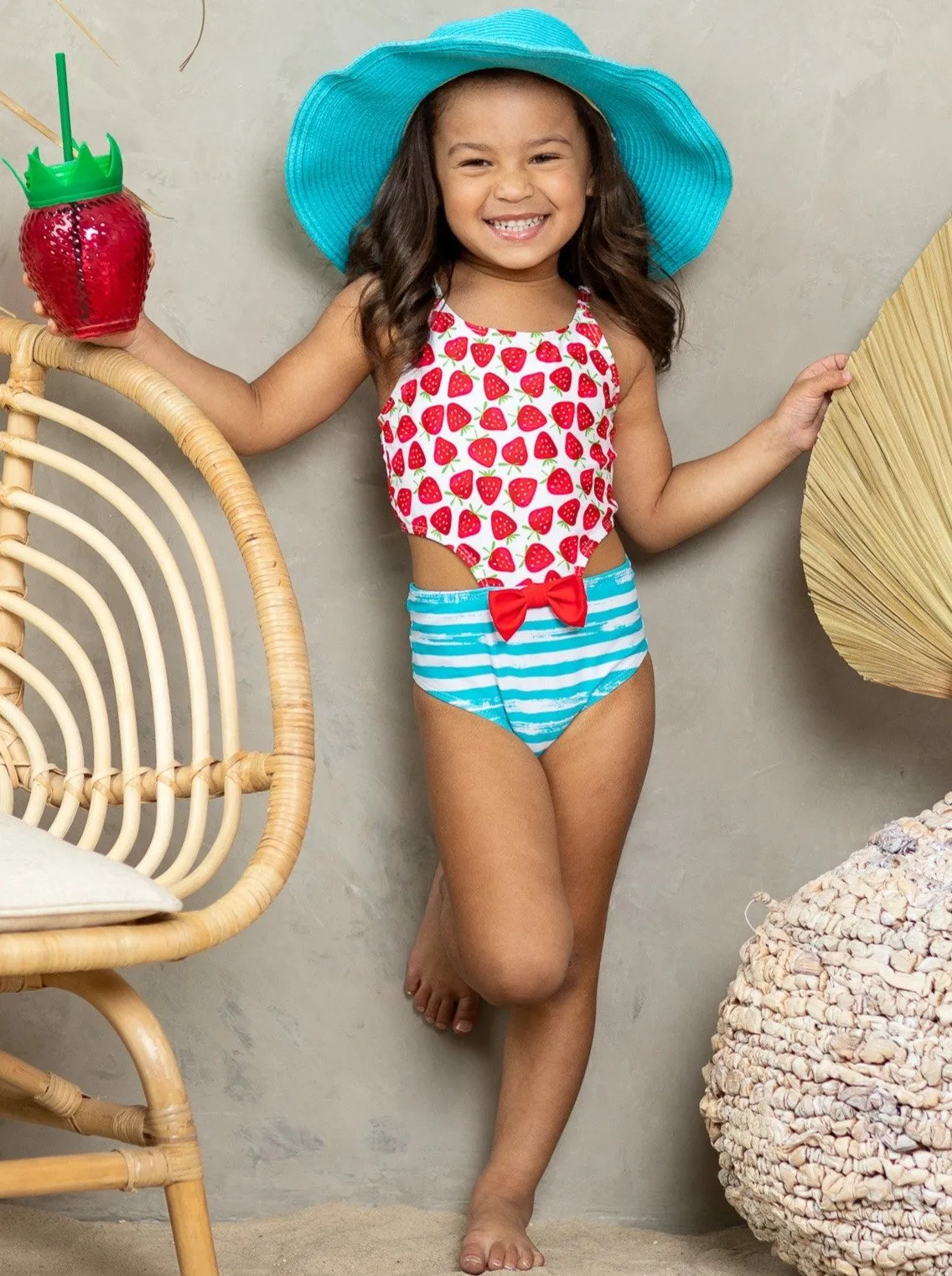 Girls Juice Strawberry One Piece Swimsuit