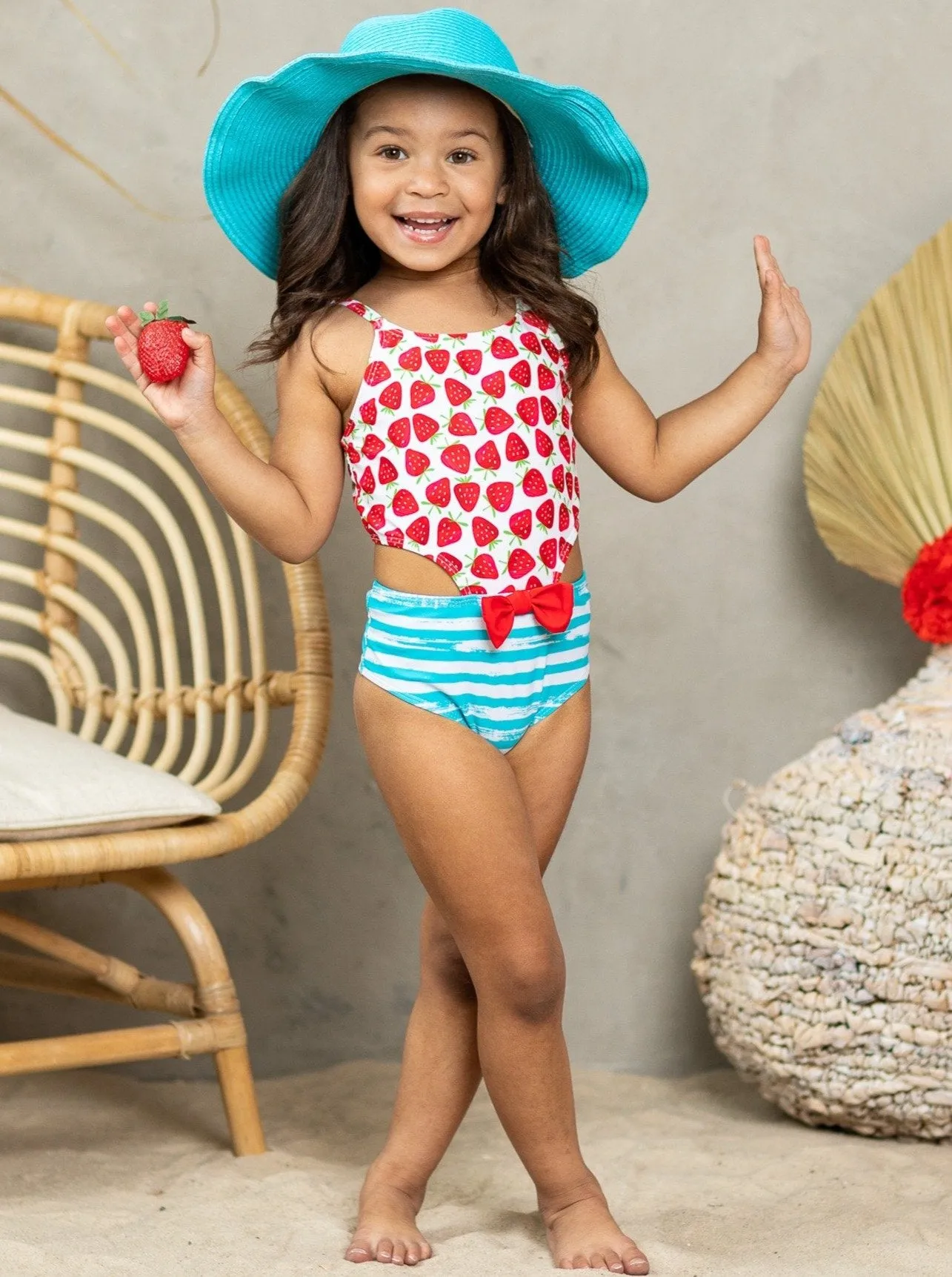 Girls Juice Strawberry One Piece Swimsuit