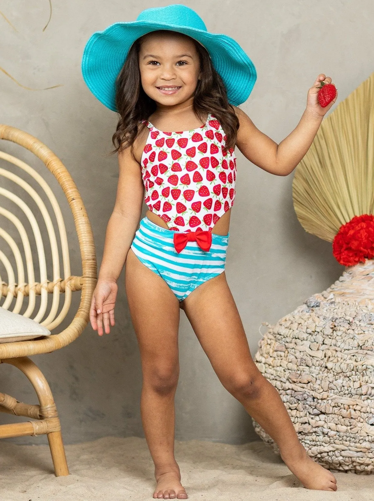 Girls Juice Strawberry One Piece Swimsuit