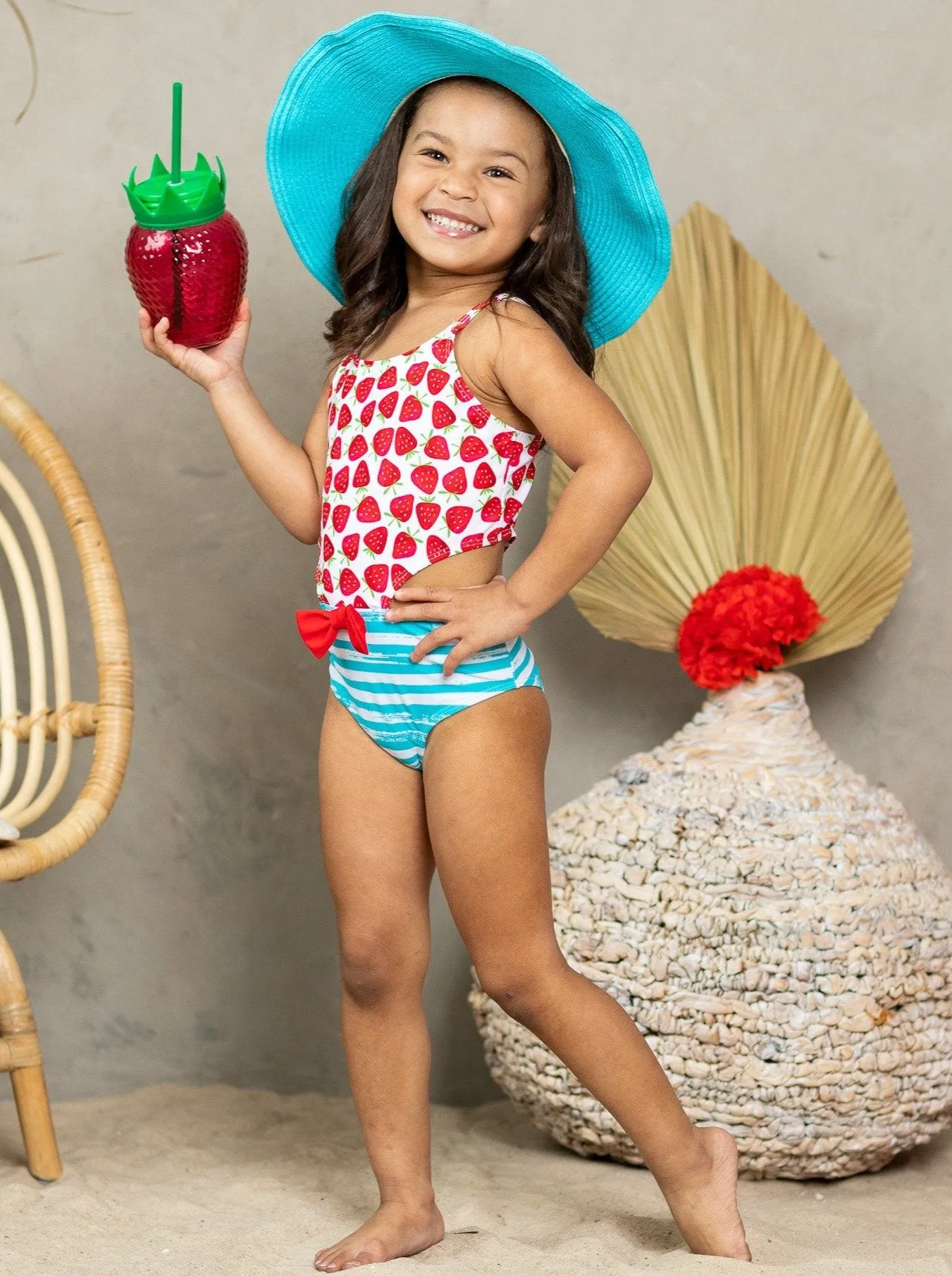 Girls Juice Strawberry One Piece Swimsuit