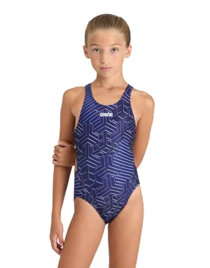Girls Kikko Pro Tech Back Swimsuit - Navy/Multi