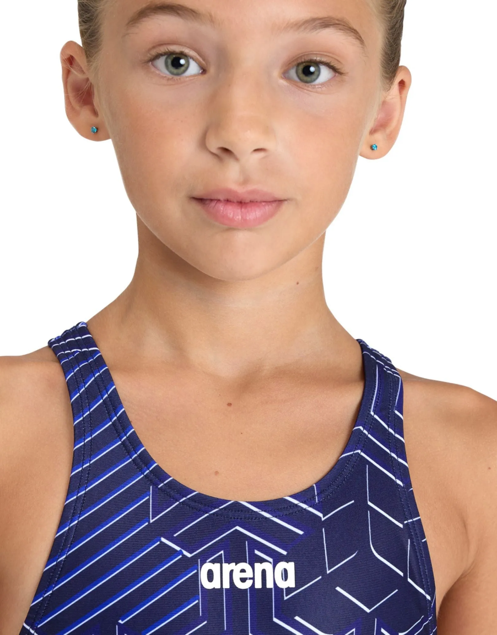 Girls Kikko Pro Tech Back Swimsuit - Navy/Multi