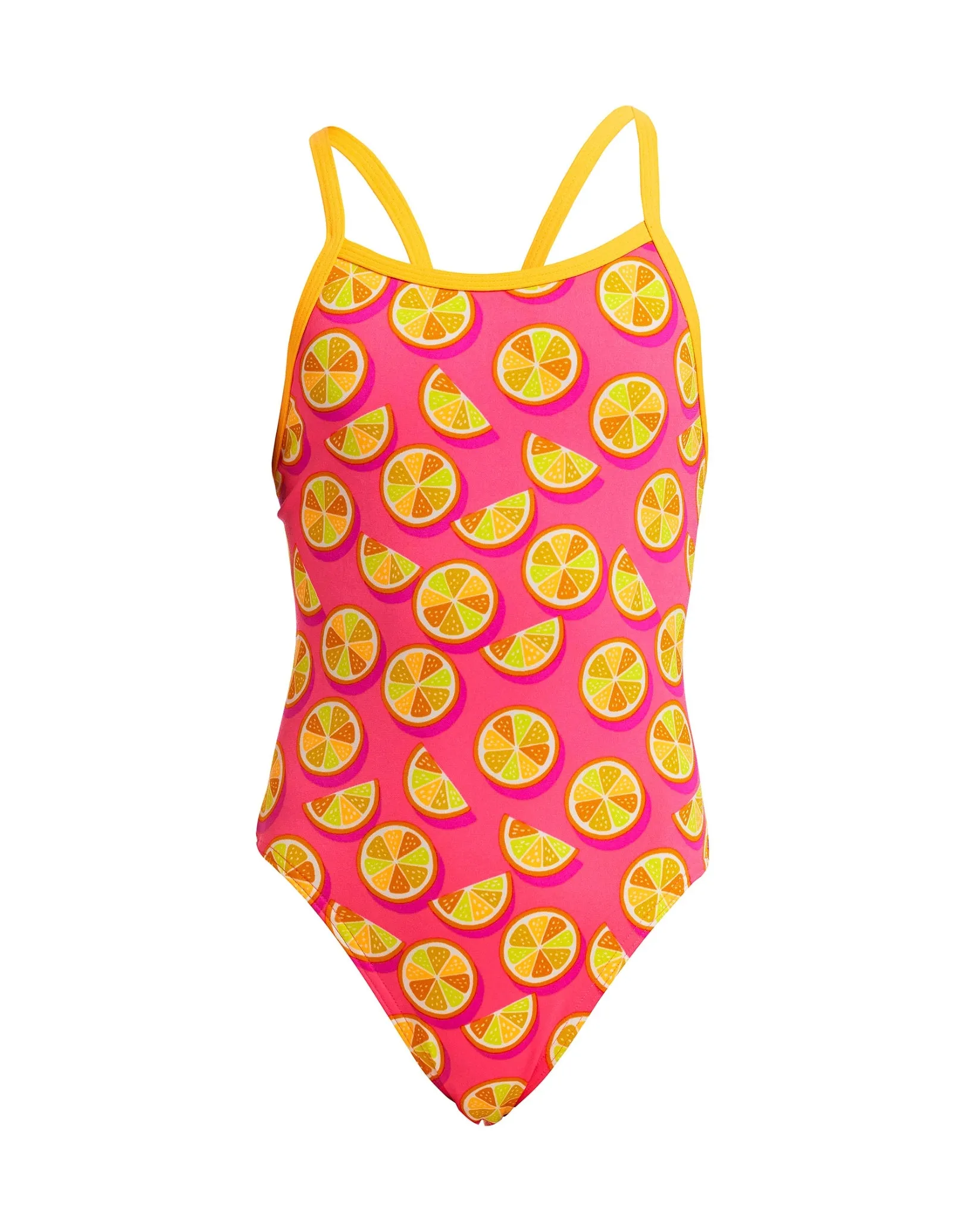 Girls Mark Spritz Single Strap Swimsuit - Pink/Yellow
