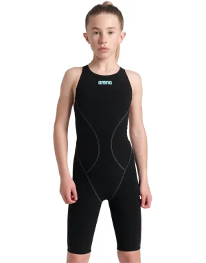 Girls Powerskin Impulso Open Back - Black/Teal