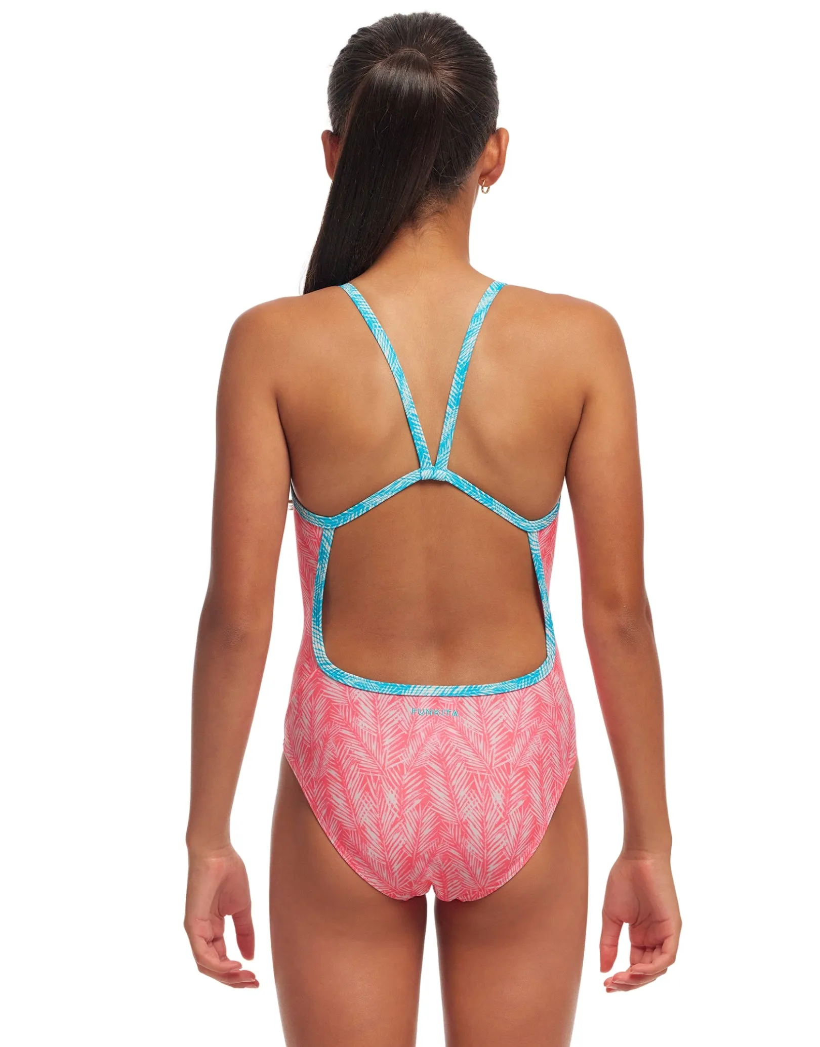 Girls Sweet Releaf Single Strap Swimsuit - Pink