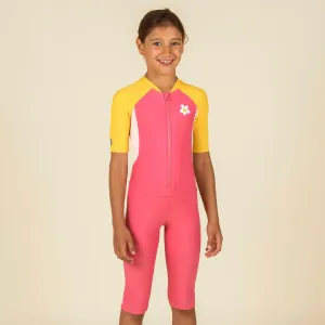 Girls’ swimming shorty suit 100