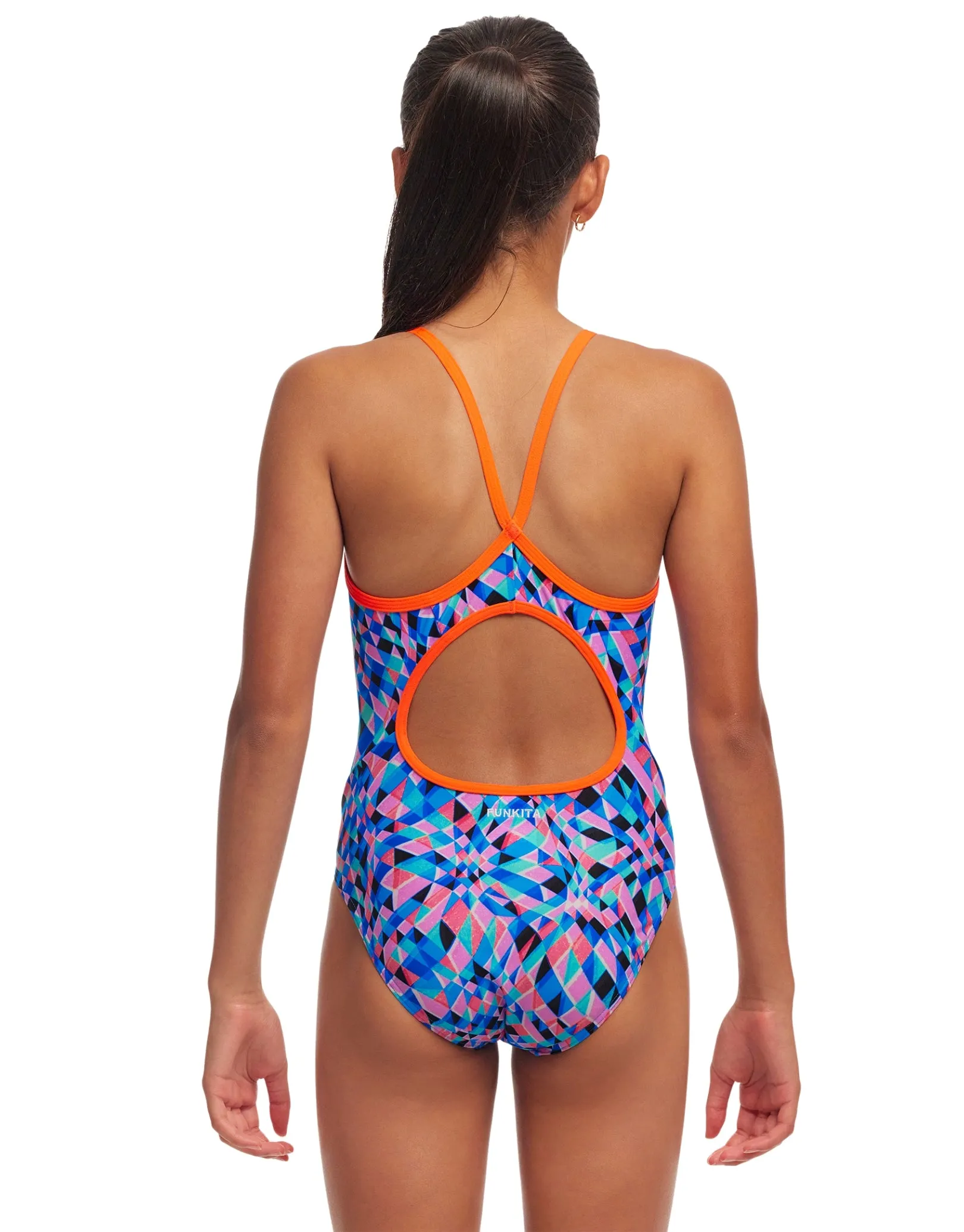 Girls Warp Tour Diamond Back Swimsuit - Multi