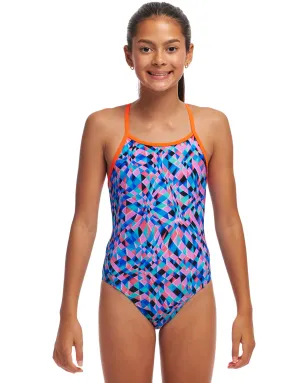 Girls Warp Tour Diamond Back Swimsuit - Multi