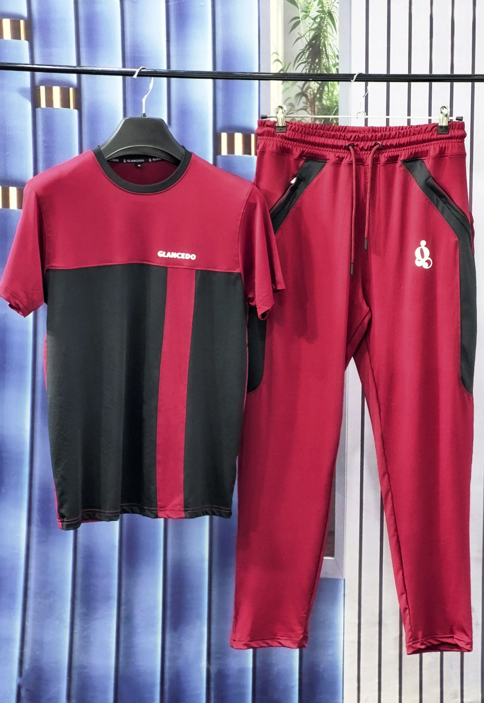 Glancedo Trendy Contrast Color-Block Quick-Dry Tracksuit