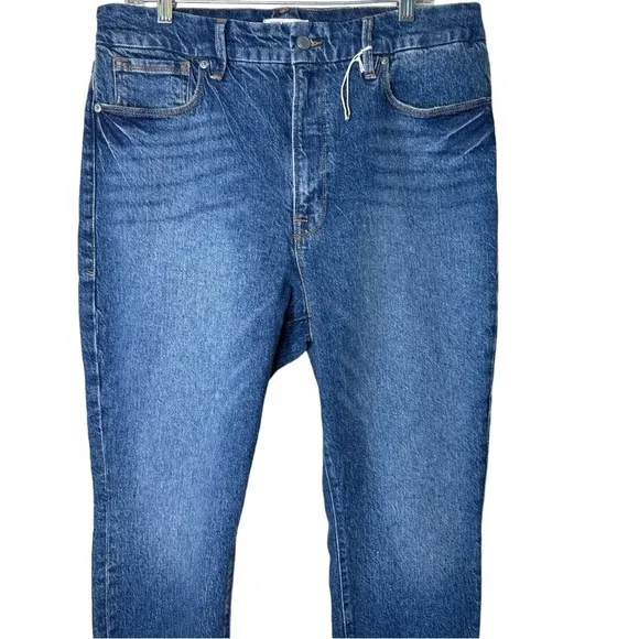 Good American High Rise Straight Raw Edge Hem Classic Jeans NWOT Plus Size: 15