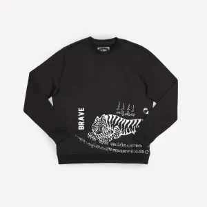 Graphic Wraparound Crewneck Sweatshirt - Black / Brave