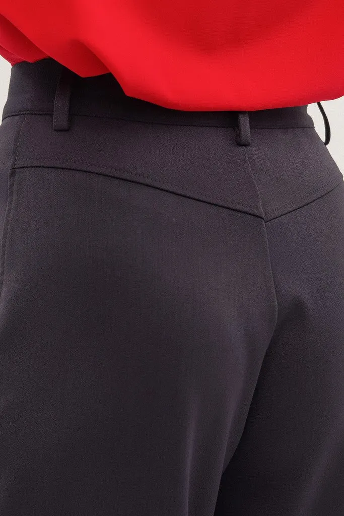 Graphite Office Solid Color Pants with Pockets