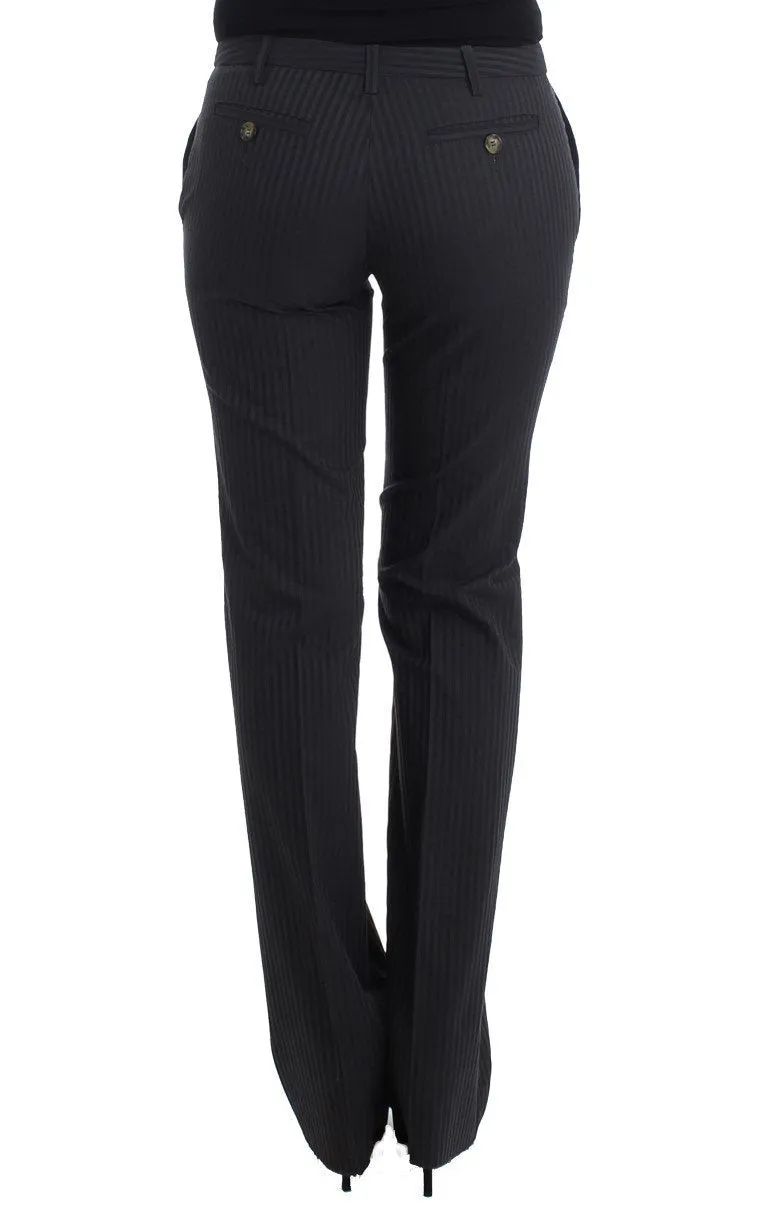 Gray striped dress pants