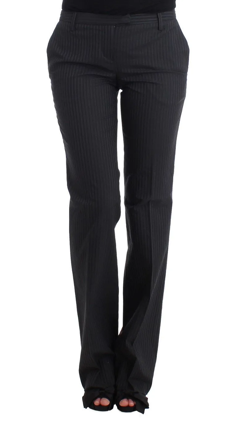 Gray striped dress pants
