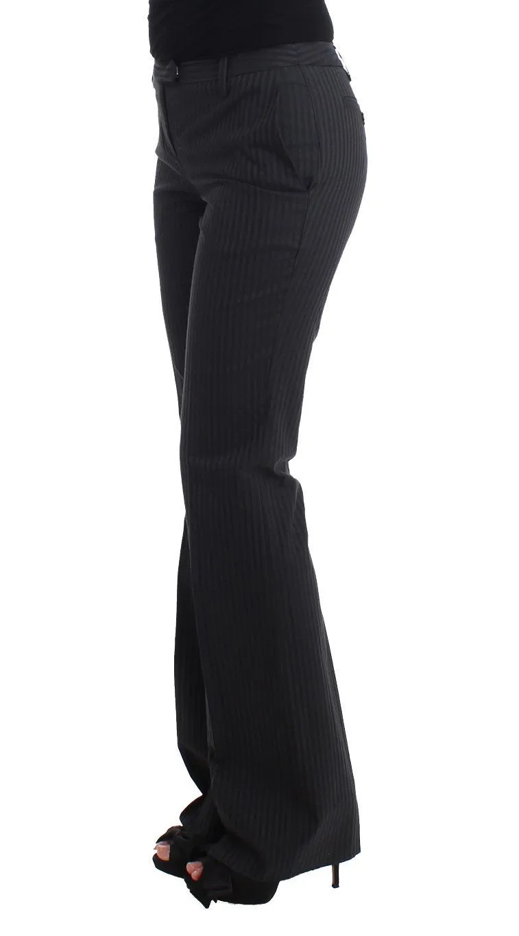 Gray striped dress pants