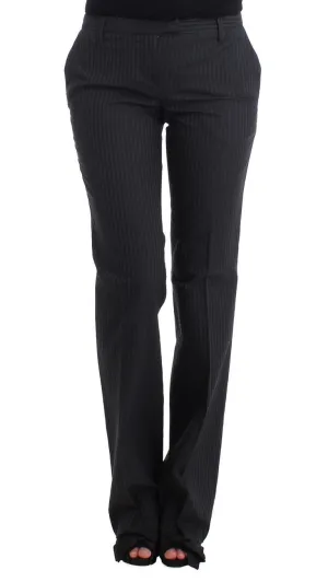 Gray striped dress pants