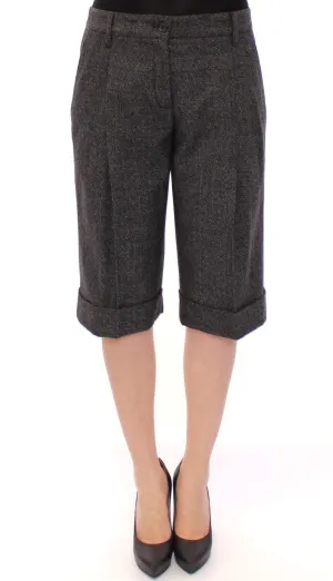Gray wool shorts pants