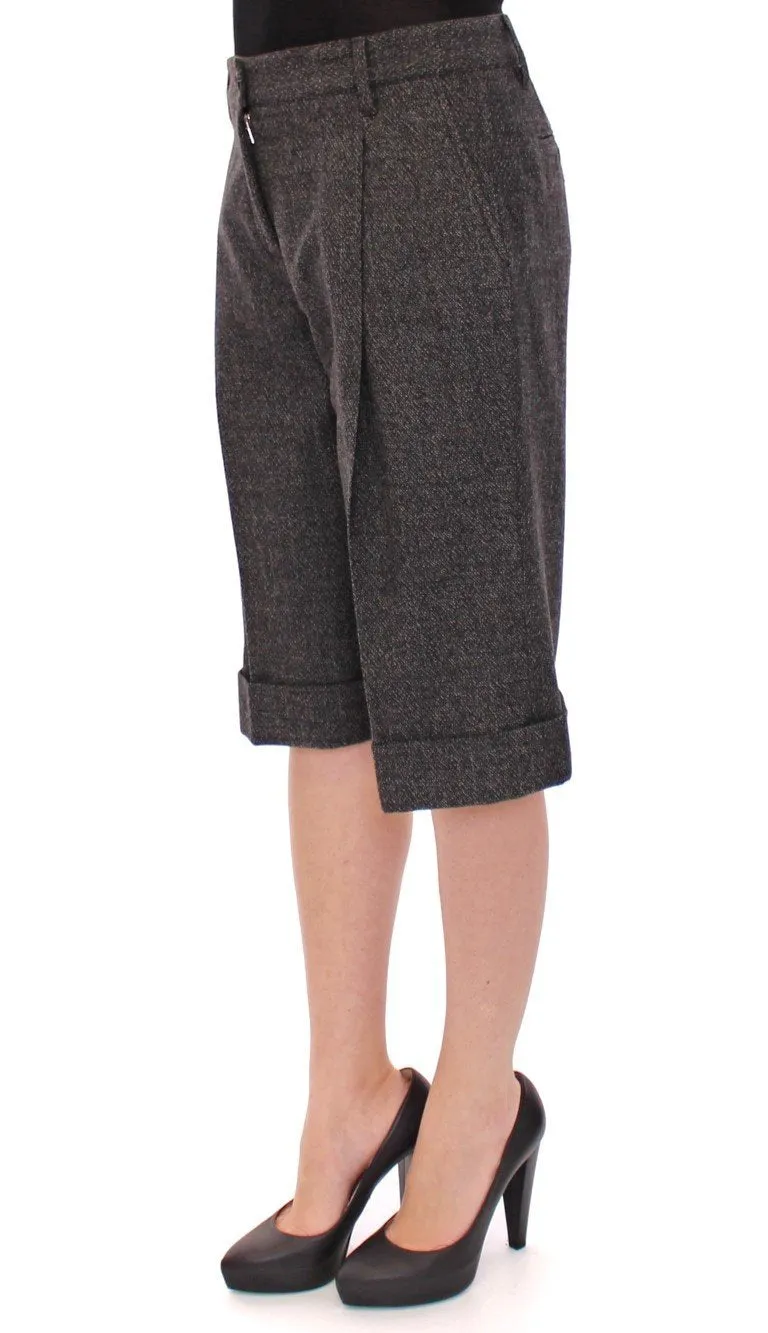 Gray wool shorts pants