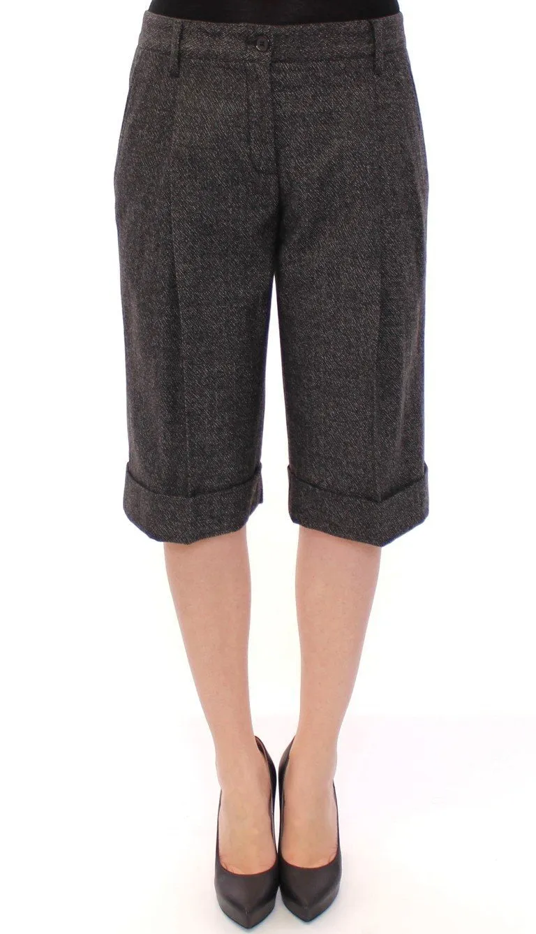 Gray wool shorts pants