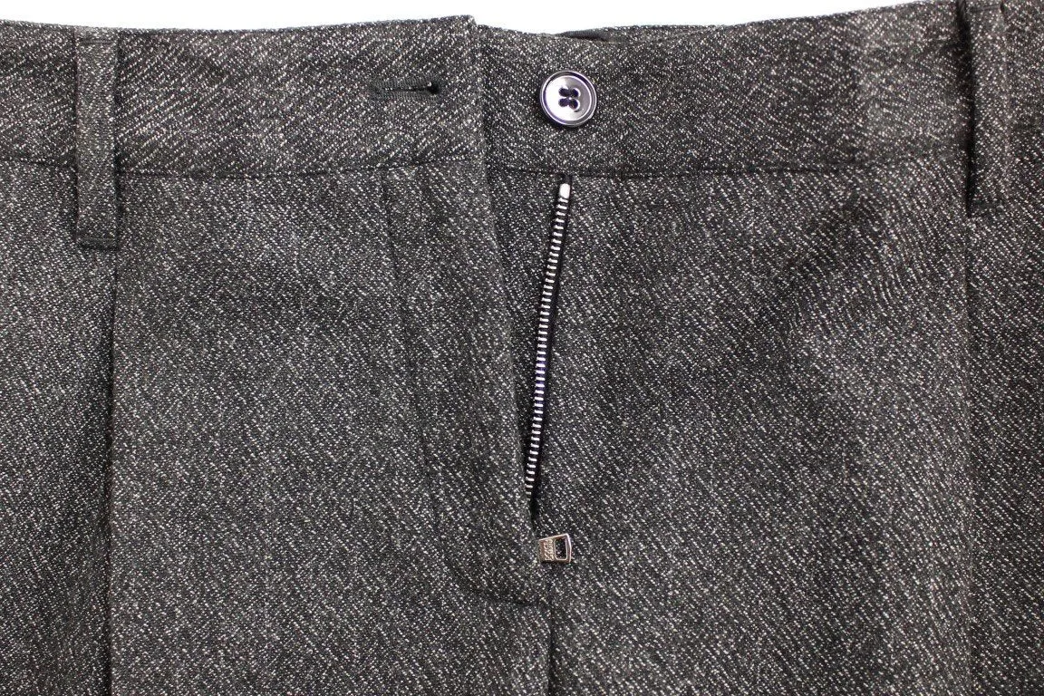 Gray wool shorts pants
