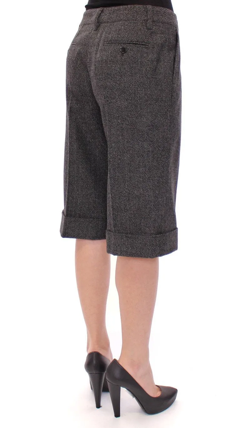 Gray wool shorts pants