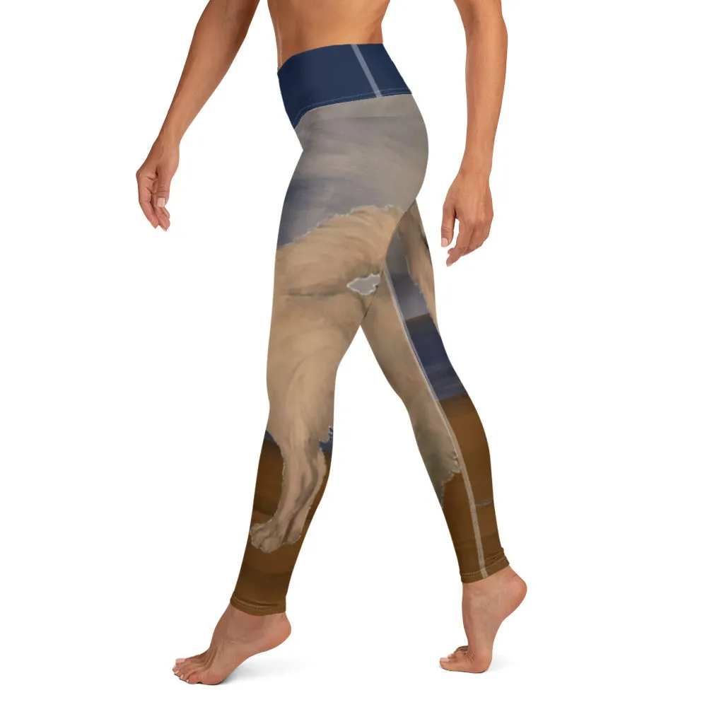 Great Pyrenees on Beach Yoga Leggings