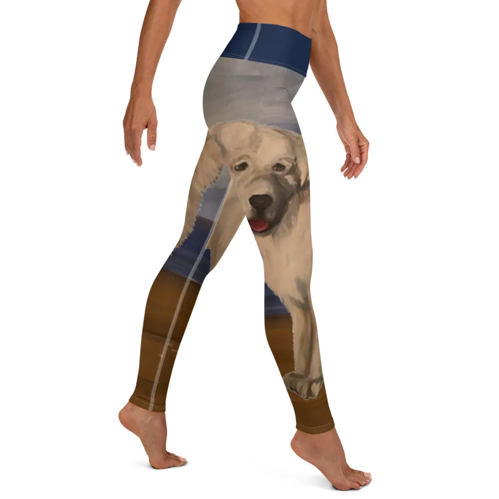 Great Pyrenees on Beach Yoga Leggings