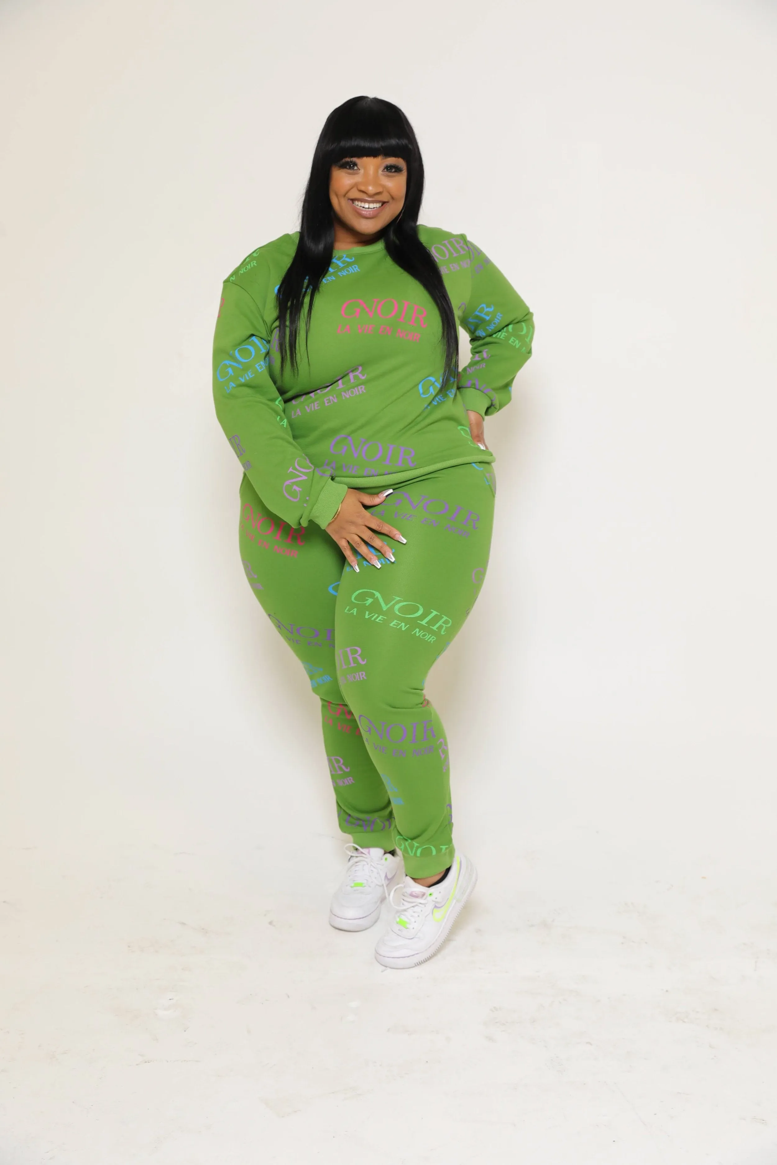 Green Multi Color curve  Tracksuit