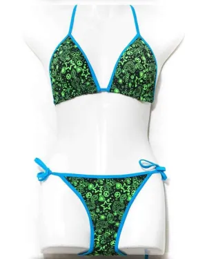 Green Star Triangle Bikini Set - Swimwear