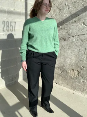 green wool sweater