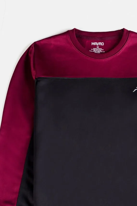 Gym stag Premium polyester Fleece TS-Maroon & Black