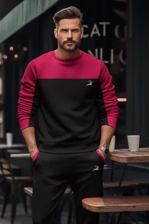 Gym stag Premium polyester Fleece TS-Maroon & Black