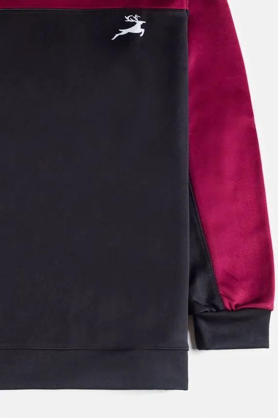 Gym stag Premium polyester Fleece TS-Maroon & Black