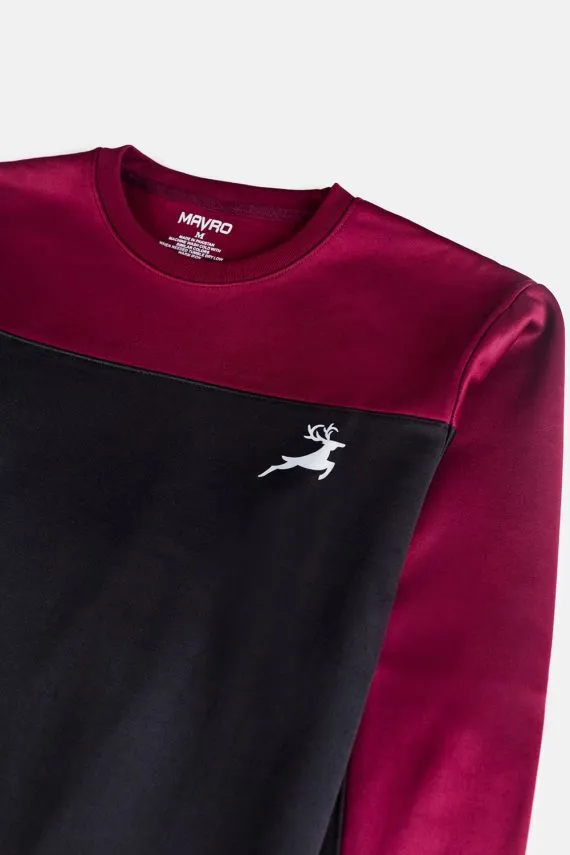 Gym stag Premium polyester Fleece TS-Maroon & Black