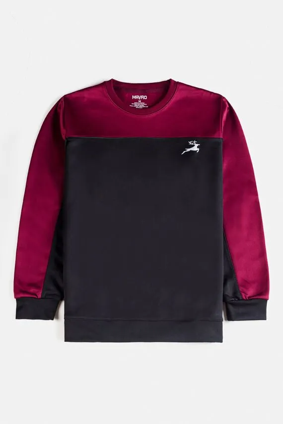Gym stag Premium polyester Fleece TS-Maroon & Black