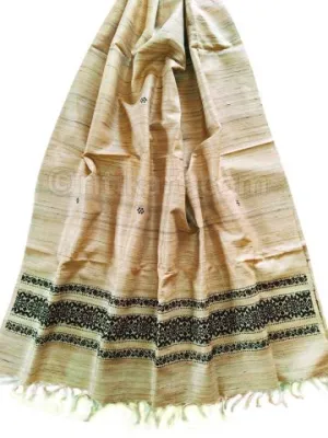 Handmade Natural Tussar Silk Shawl