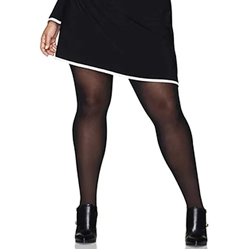 Hanes Women's Curves Opaque Control Top Tights 