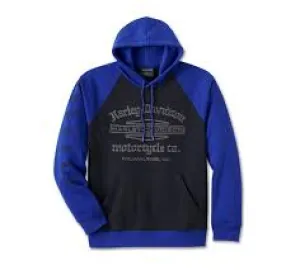 Harley-Davidson Men's Old English Stacked Bar & Shield Raglan Hoodie, 96006-25VM