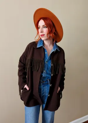 Harvest Brown Corduroy Fringe Jacket