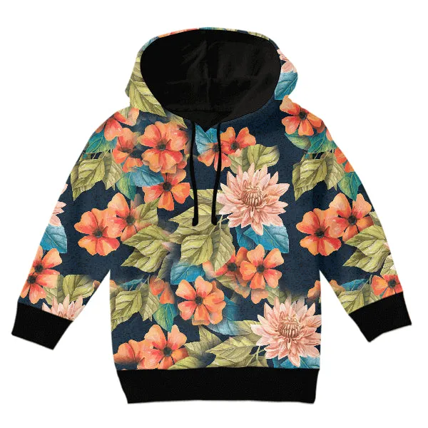 Hawaiian Floral Kids Hoodie