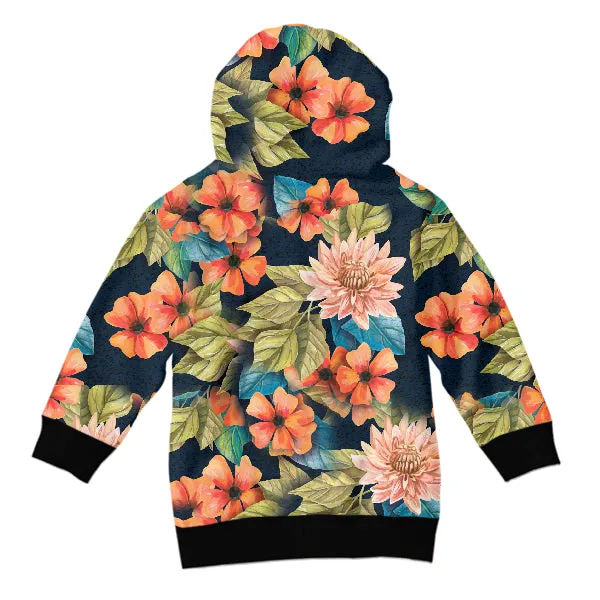 Hawaiian Floral Kids Hoodie