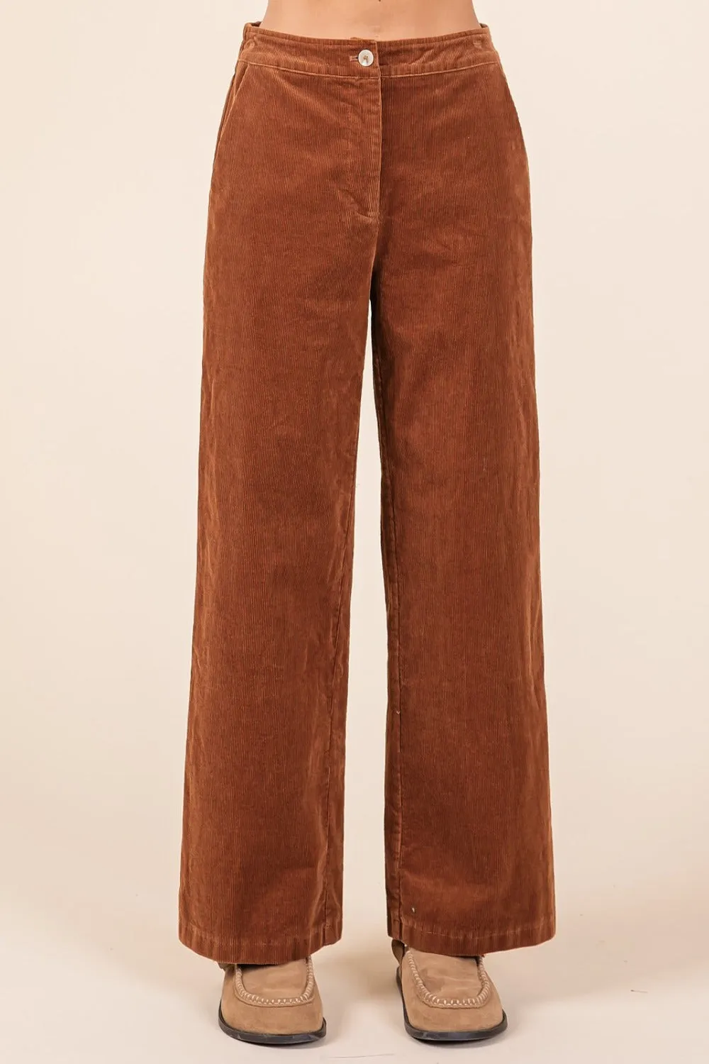 Hazel Blues® |  Mittoshop Corduroy Back Elastic Waist Pants