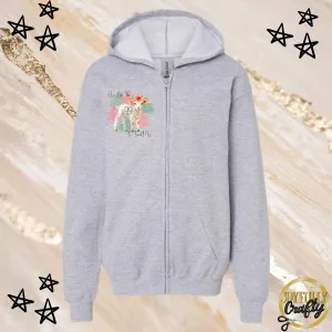 He Left The 99 English Youth Zip Up Hoodie Pocket Design
