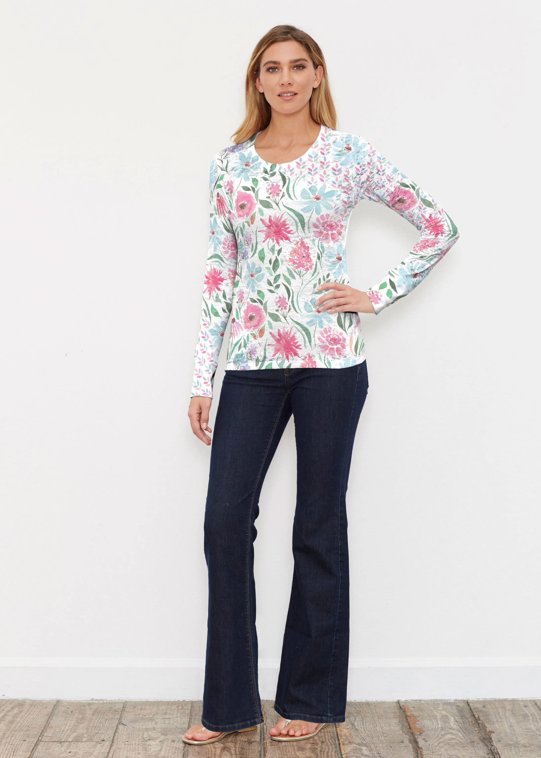 Hello Dolly (8038) ~ Thermal Long Sleeve Crew Shirt