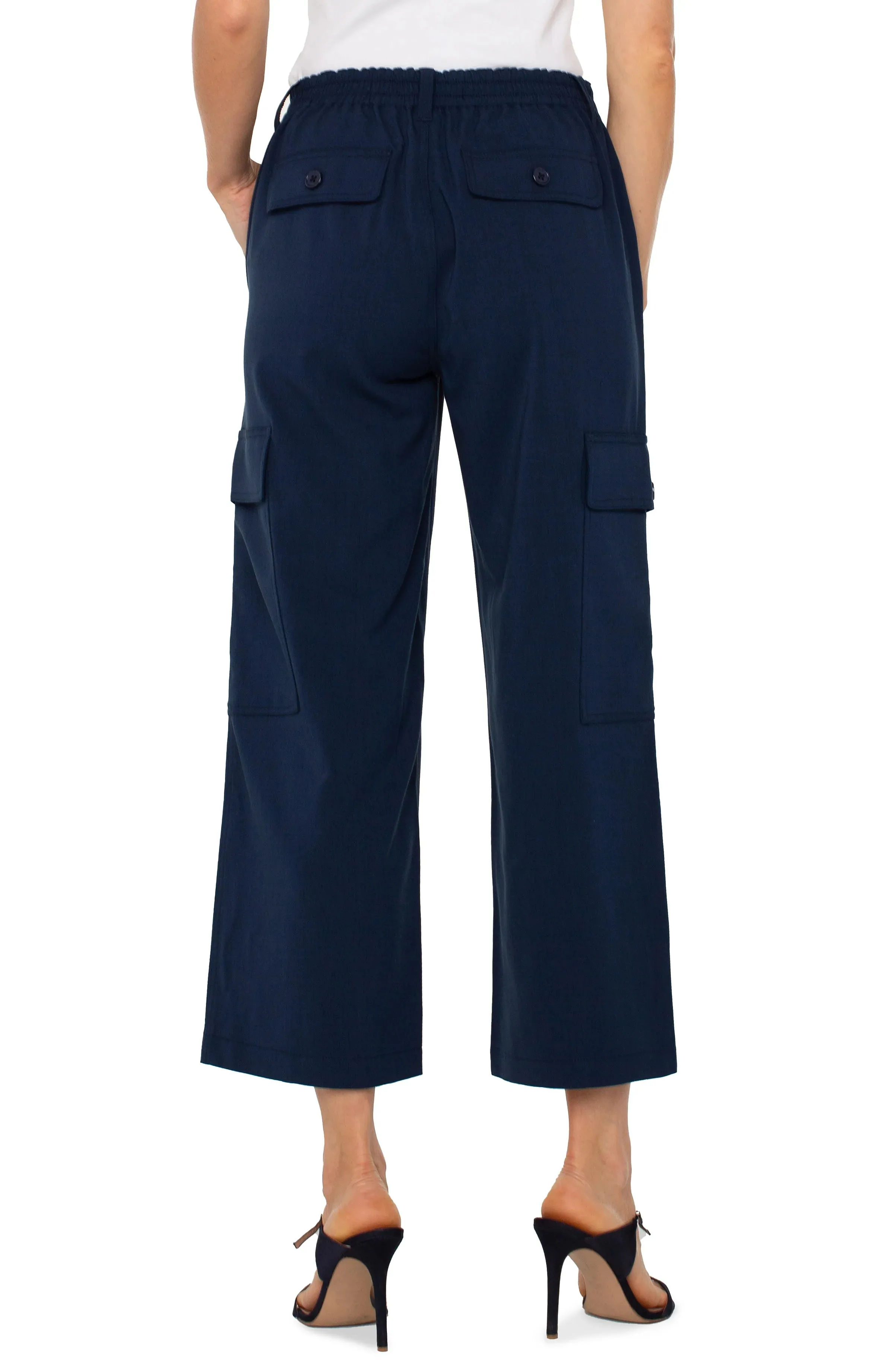 Hi-rise Cargo Crop Straight in Navy